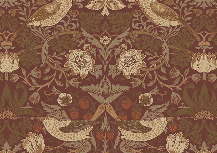 William Morris At Home Strawberry Thief, Acorn - Twist&Fit Roller Blind - Image 6